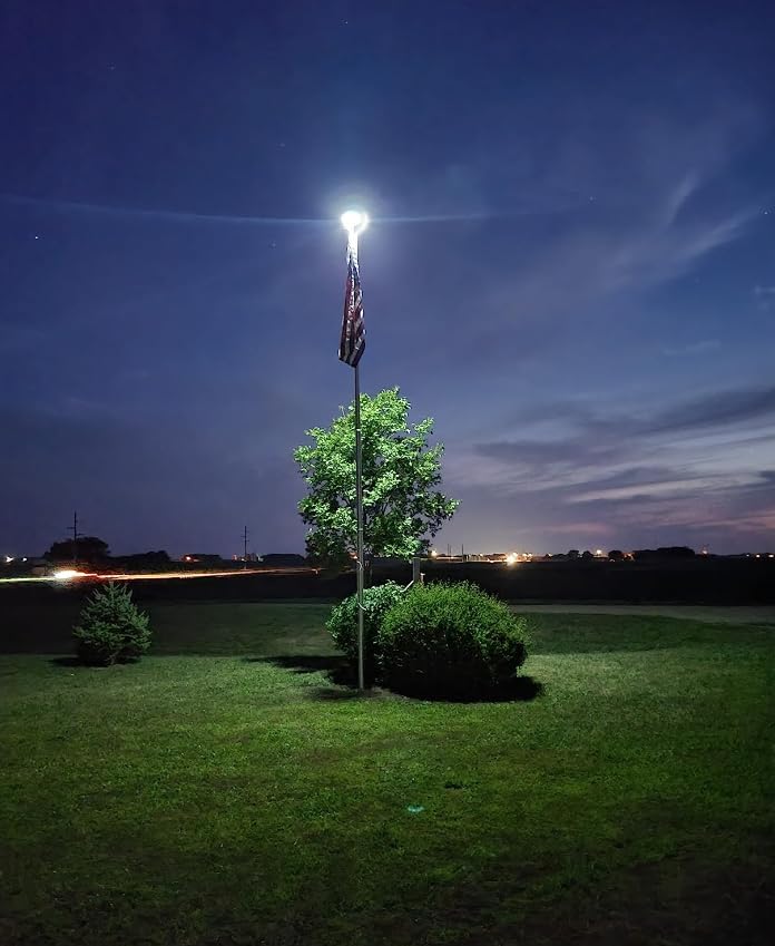 PPQ Solar Flagpole LED Light,New 136 LED Long Lifespan Flag Pole Light for 15-25 Ft Poles,Solar Powered Waterproof Lighting on Outdoor Pole Top,10 Hour Dusk to Dawn Auto On/Off - Image 4